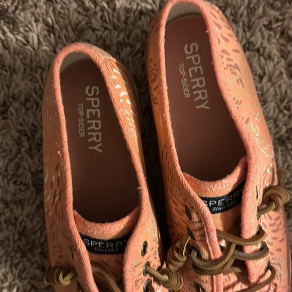 Sperry “Seacoast” Coral speckle Canvas Slip On Shoes. Size 8 - Picture 6 of 7